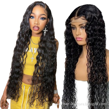 40 Inch Brazilian Virgin Hair 100 Percent Water Wave HD Lace Frontal Wig Peruvian Waterwave Wig Deep Curly Wave Human Hair Wig